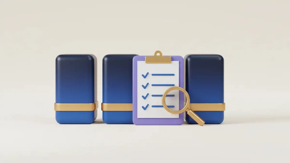 Illustration of archive box files, a checklist and a magnifying glass, representing a tax audit under Section 44AB / Section 63